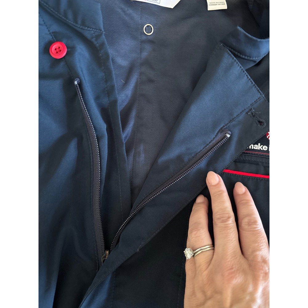 Chick-fil-A Team Style Navy Blue Red Trim Chef Coat Jacket Uniform Shirt Mens XL - Picture 5 of 7